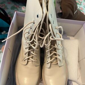 Madden Girl Cream Combat Boots size 10